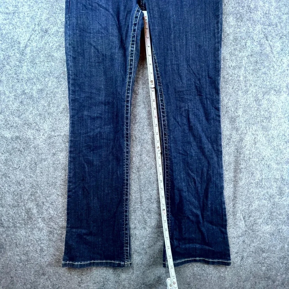Lee Slender Secret Lower On The Waist Jeans Womens 8 Blue Emboidered Y2K Bootcut